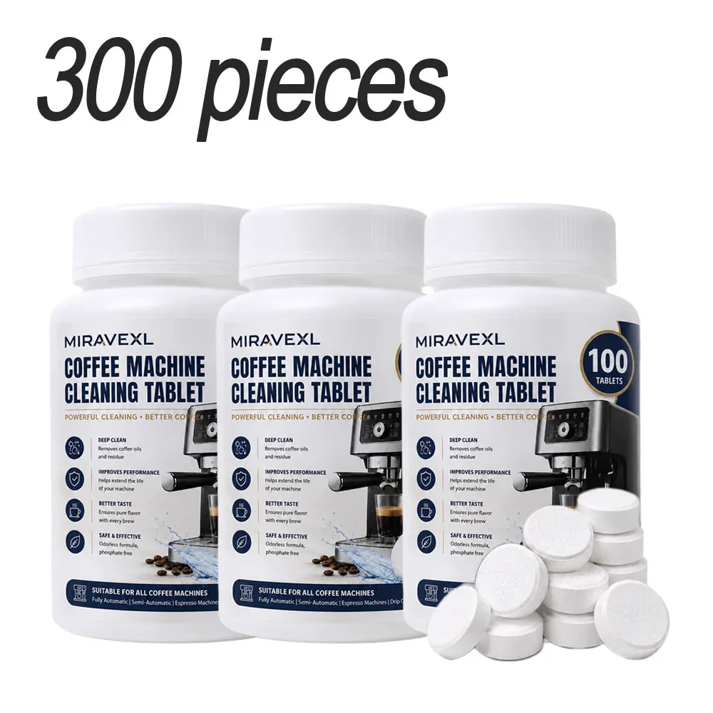 MIRAVEXL 100-Pack Coffee Machine Cleaning Tablets | Espresso & Drip
