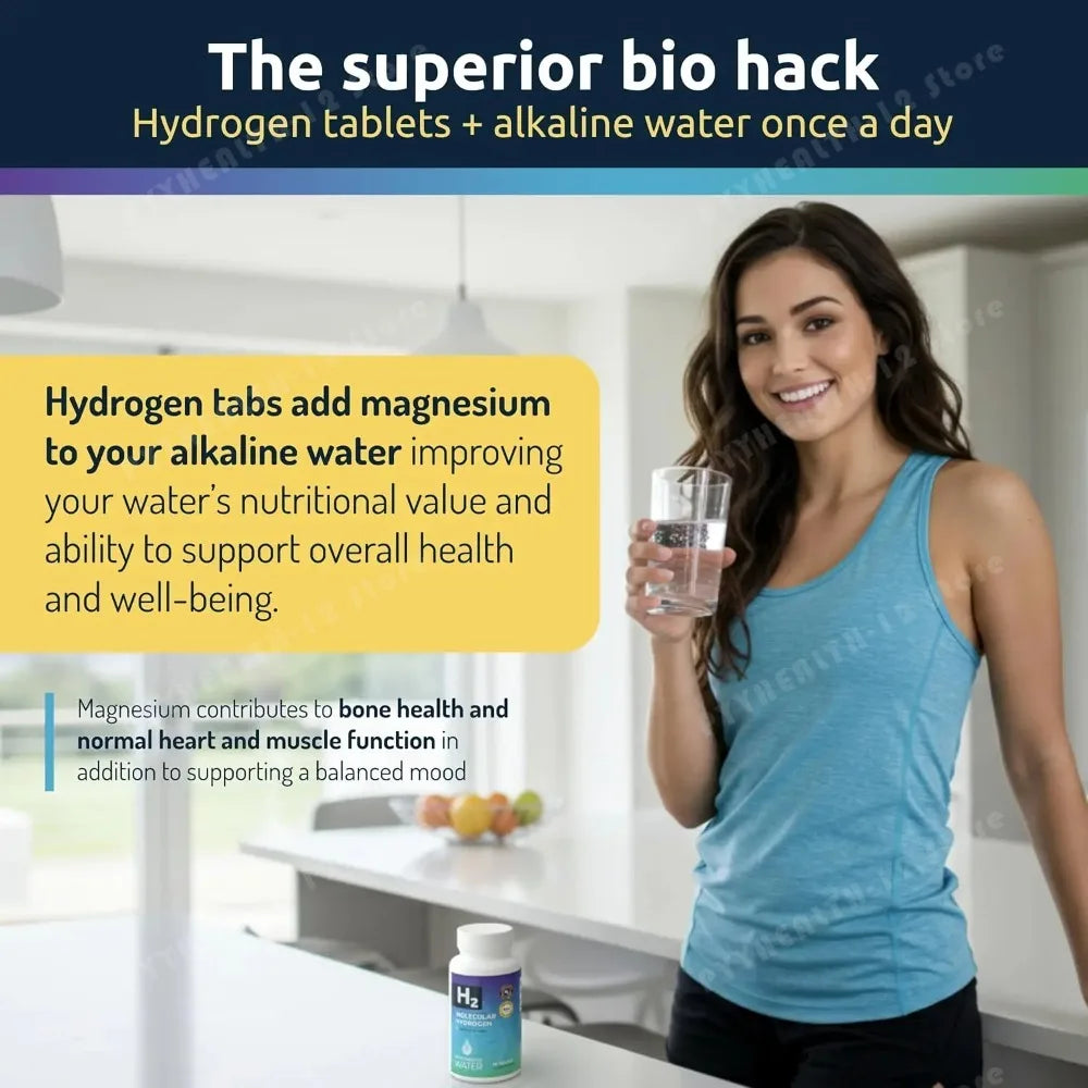 Molecular Hydrogen Tablets 12ppm H2 + Magnesium | 90 Servings