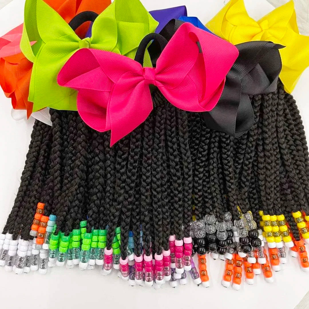 Kids Braid Ponytail dreadlock Extension with Bowknot Tie Clip in Braids Hair Extensions Wig Extensions for Girls kids Wigs Peaceful Pleasures Health and Wellness Customize