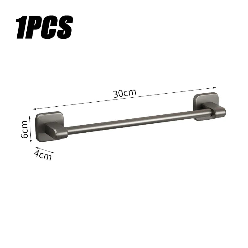 No-Drill Stainless Steel Towel Rack & Bathroom Shelf Organizer