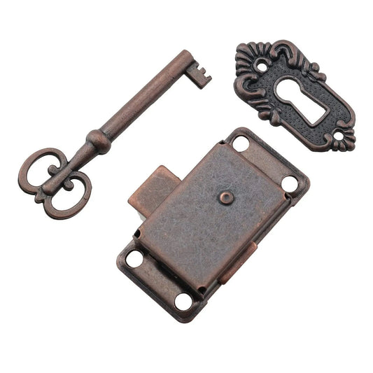 Antique Iron Drawer Lock Set with Key – Decorative Furniture Lock Decorative Furniture Lock Oasis Select Red One Size
