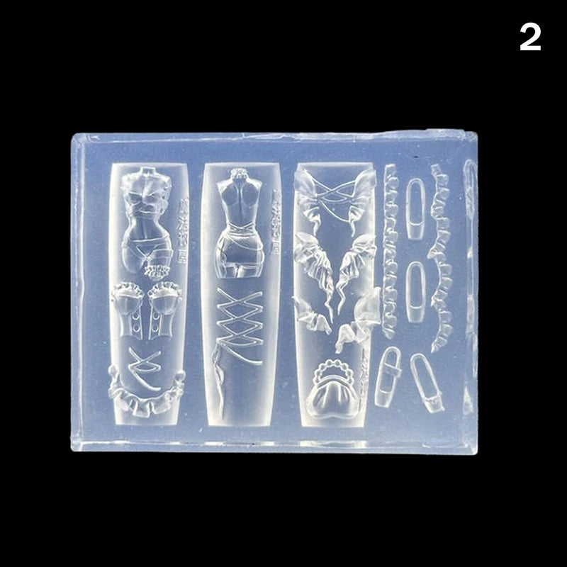 1pcs Sea Shell Starfish Goldfish Koi Fish 3D Acrylic Nail Mold Summer Sea Jellyfish DIY Lace Bow Silicone Mold Nail Art Mold Peaceful Pleasures Health and Wellness 2