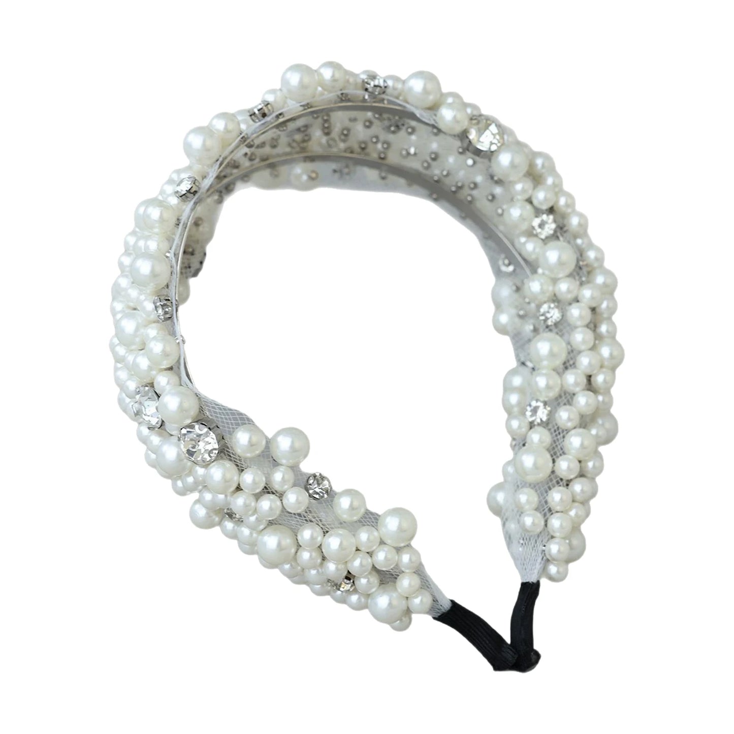 Bridal Headband Vintage Pearl Hair Accessory Hand-made Multi Row Design for Wedding Photography Peaceful Pleasures Health and Wellness A