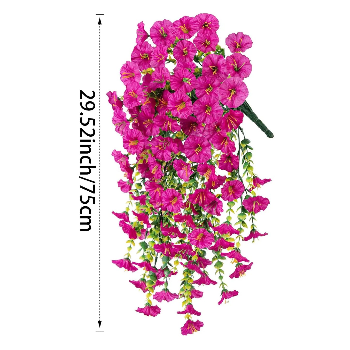 Artificial Silk Morning Glory Vine Hanging Flowers UV Resistant