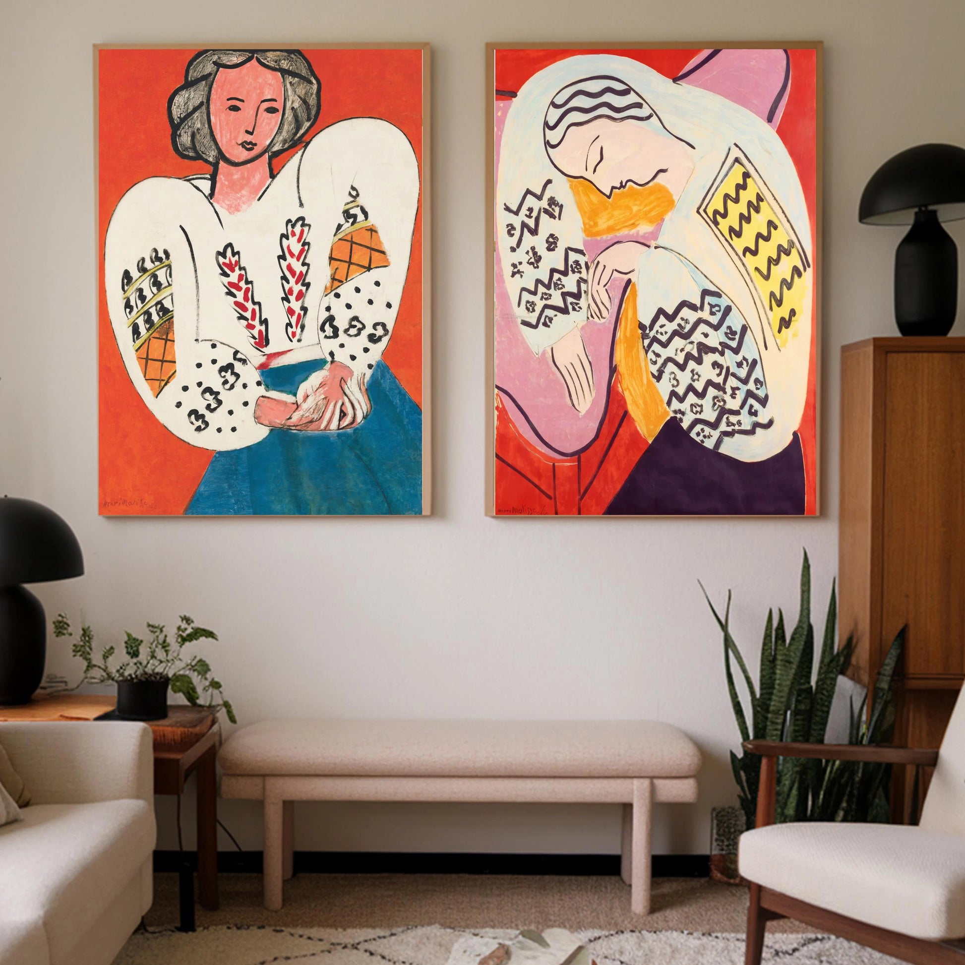 Retro Abstract French Henri Matisse Female Portrait Art Posters Prints Canvas Painting Wall Art Picture Living Room Home Decor Peaceful Pleasures Health and Wellness