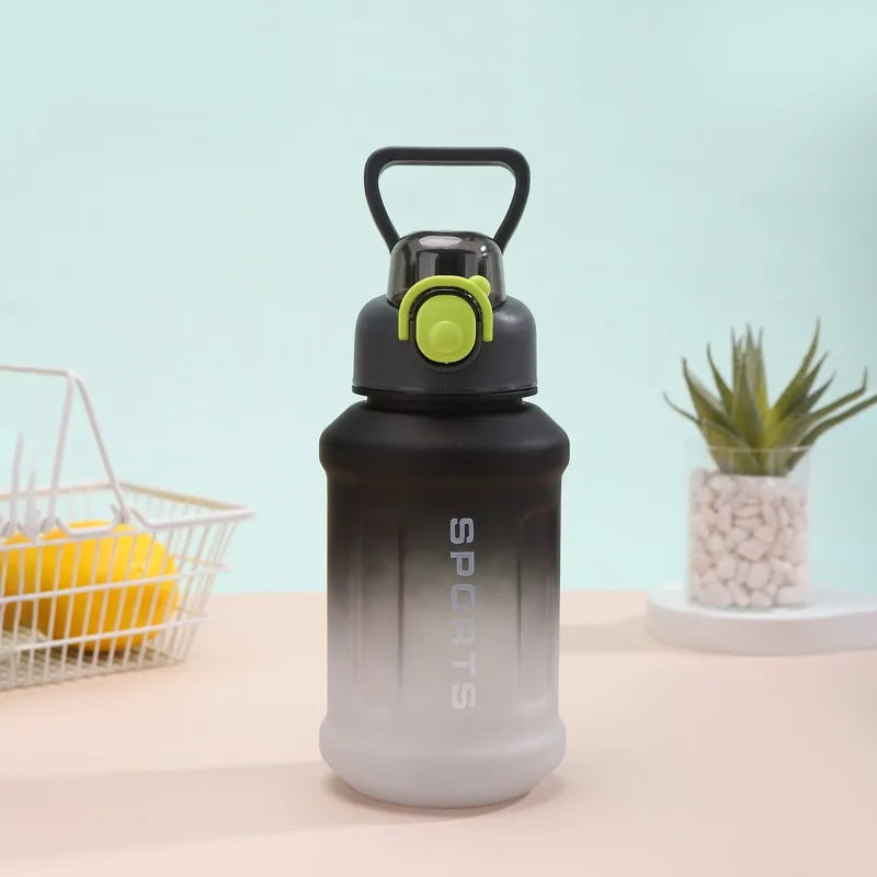 Portable 1300ml Large Capacity Gradient Color Water Bottle Frosted Cup Plastic Straw Cup Sports Drinking Water Tool Peaceful Pleasures Health and Wellness