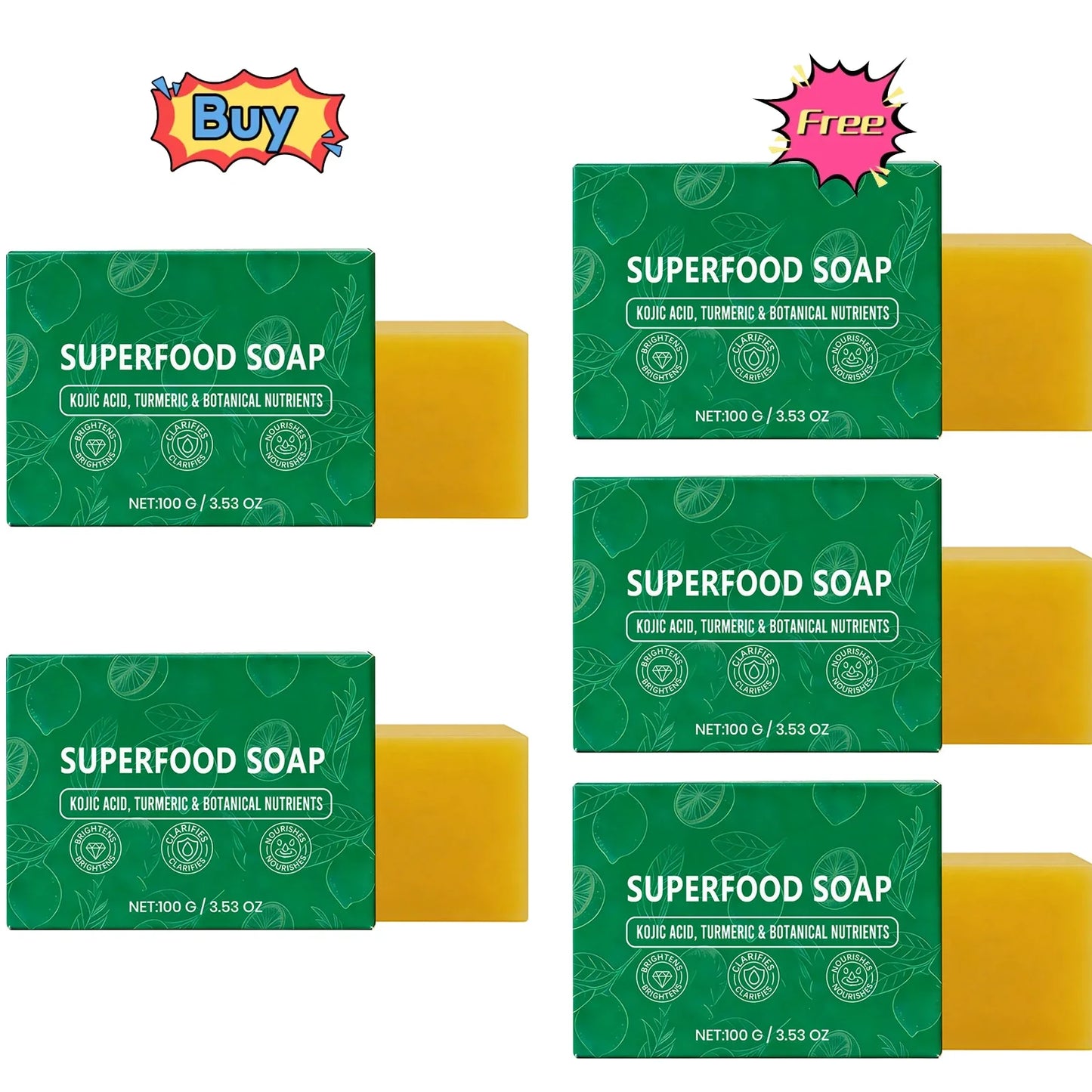 Natural Superfood Facial Soap – Brightening & Deep Cleansing Bar