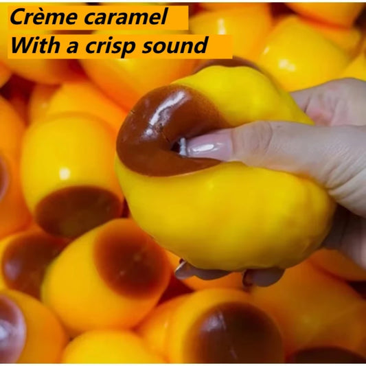 Crispy Sound Caramel Pudding Squeezing Toy Homemade DIY Handmade ADHD Toy Squeeze Ball Non-rebound Stress Relieving Toy for Gift Peaceful Pleasures Health and Wellness
