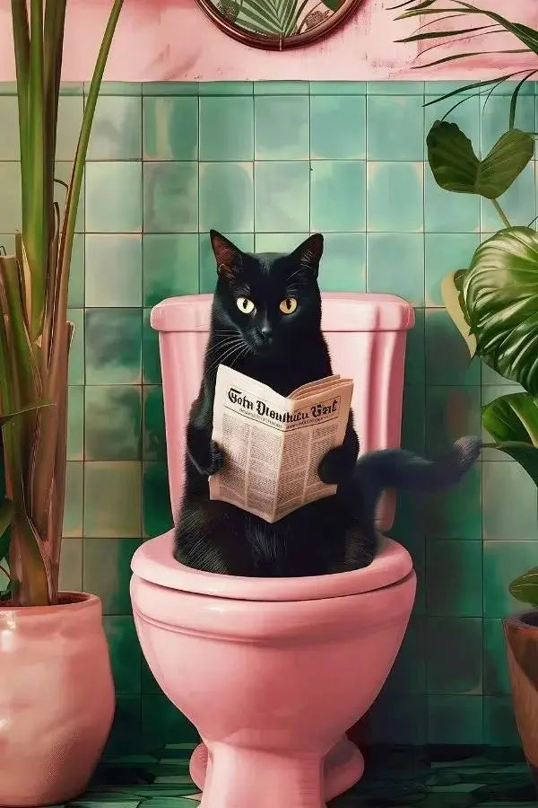 Funny Toilet Animals Canvas Wall Art | Bathroom Decor Poster