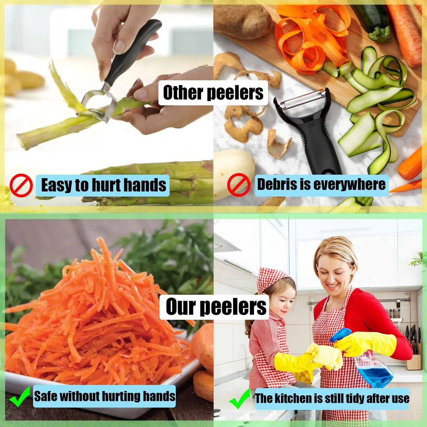 2-in-1 Vegetable Peeler with Scrap Container | Stainless Steel
