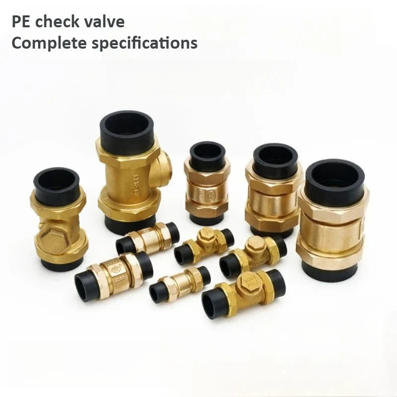 Brass PE Check Valve – Double Union One-Way Connector