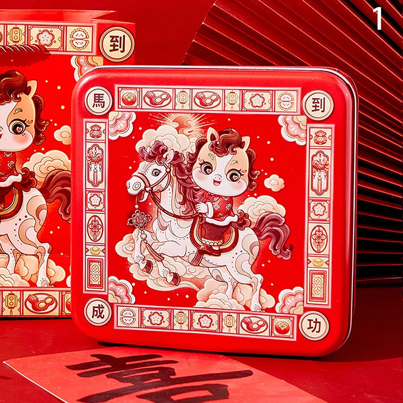 Chinese New Year Tin Box | Year of the Horse & Panda Design
