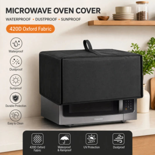 Portable Waterproof Microwave Cover Heat-Resistant Oxford Nylon Dust Cover Reusable Air Fryer Cover Case Dustproof Protective Peaceful Pleasures Health and Wellness
