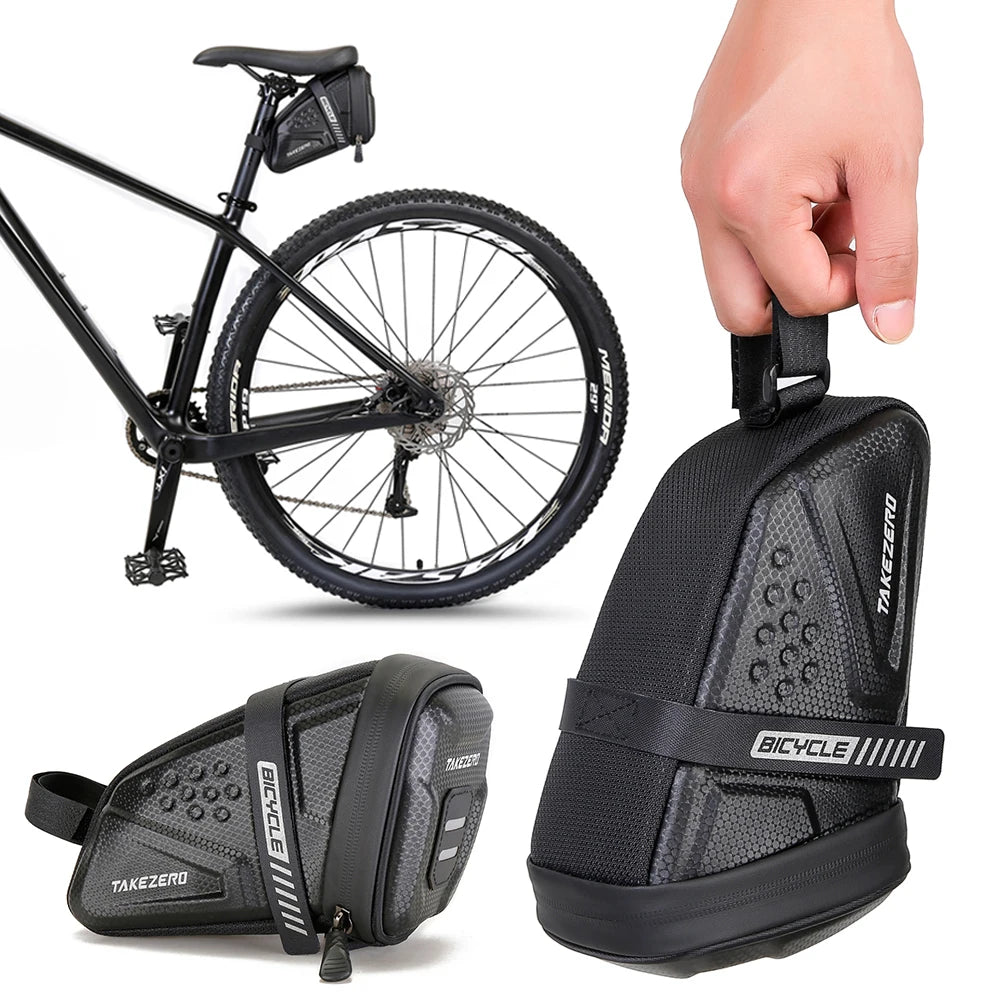1L Reflective Bike Saddle Bag – EVA Hardshell Seat Pouch