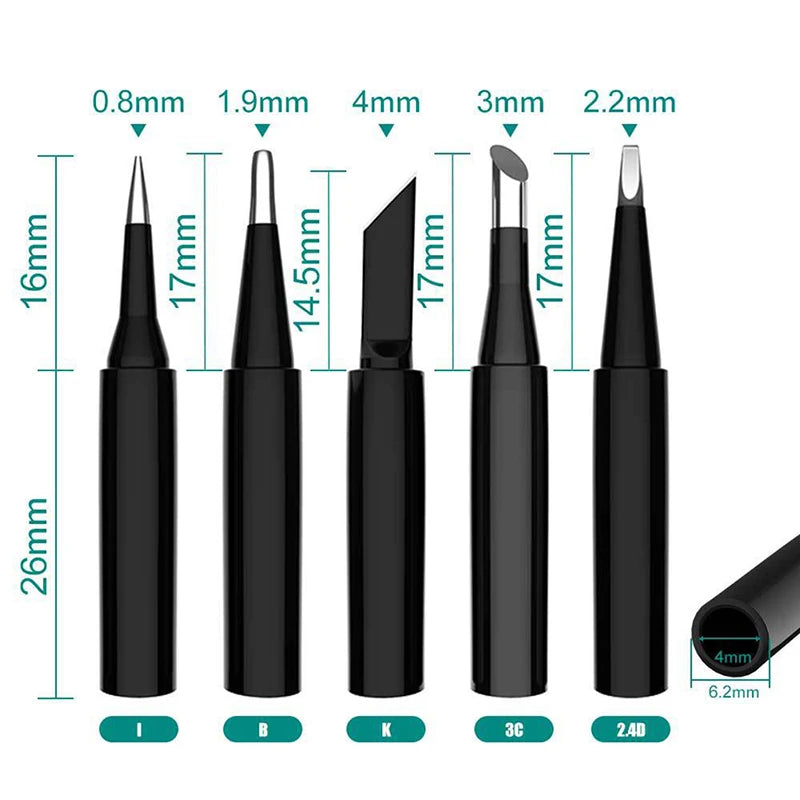 5Pcs I+B+K+2.4D+3C Soldering Iron Pure Copper 900M Soldering Iron Head Set Inside Hot Bare Copper Electric Soldering Iron Tip Peaceful Pleasures Health and Wellness