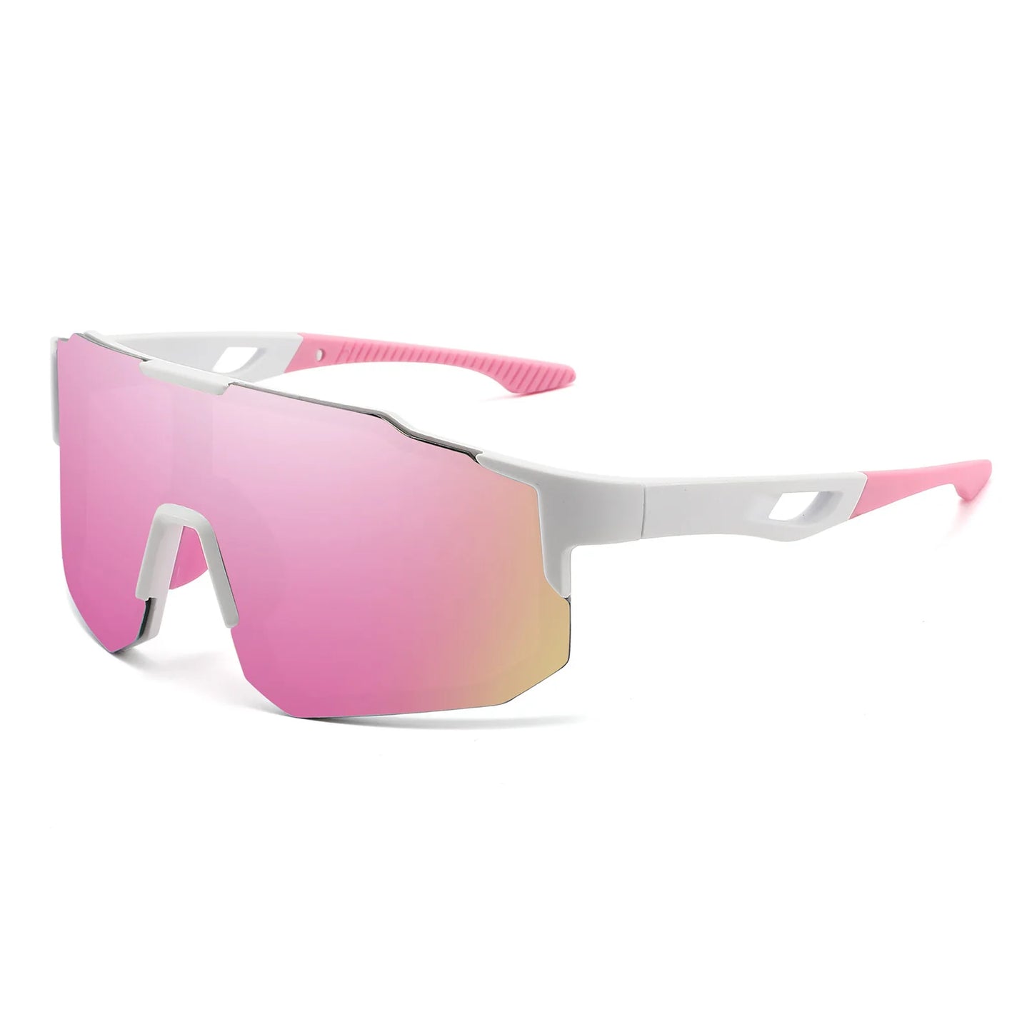 Unisex Oversized Sports Sunglasses UV400 Wraparound Colorful Comfort Fit for Cycling Hiking Outdoor Activities Peaceful Pleasures Health and Wellness C5-pink mirror