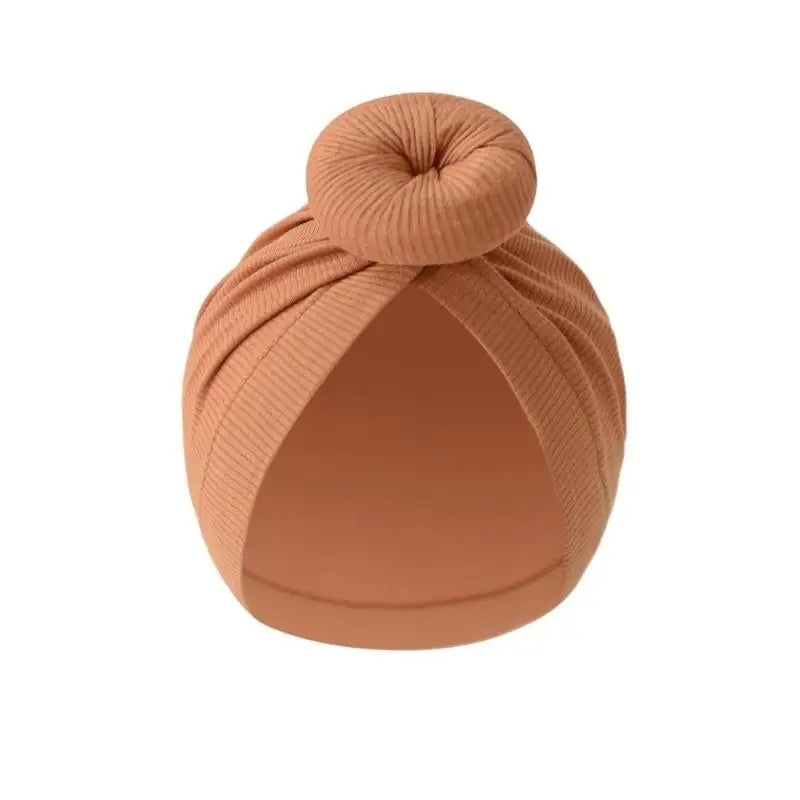 Baby Turban Hat – Soft Cotton Elastic Bun Knot Cap (0–6 Months)