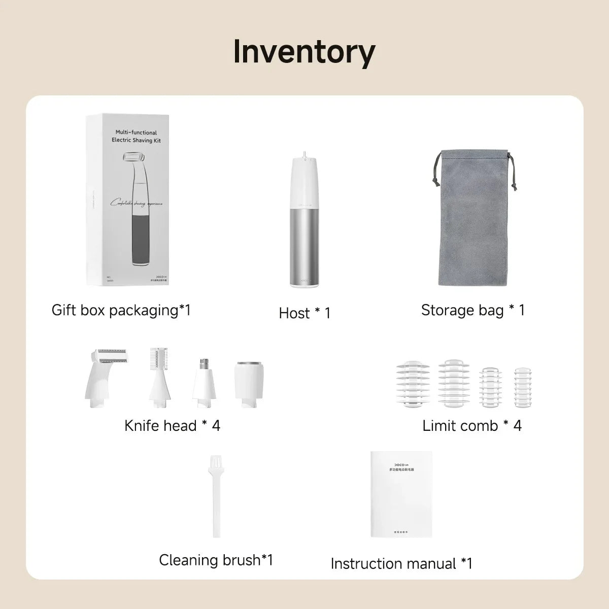 DOCO LAB 4-in-1 Electric Trimmer & Shaver | Men & Women