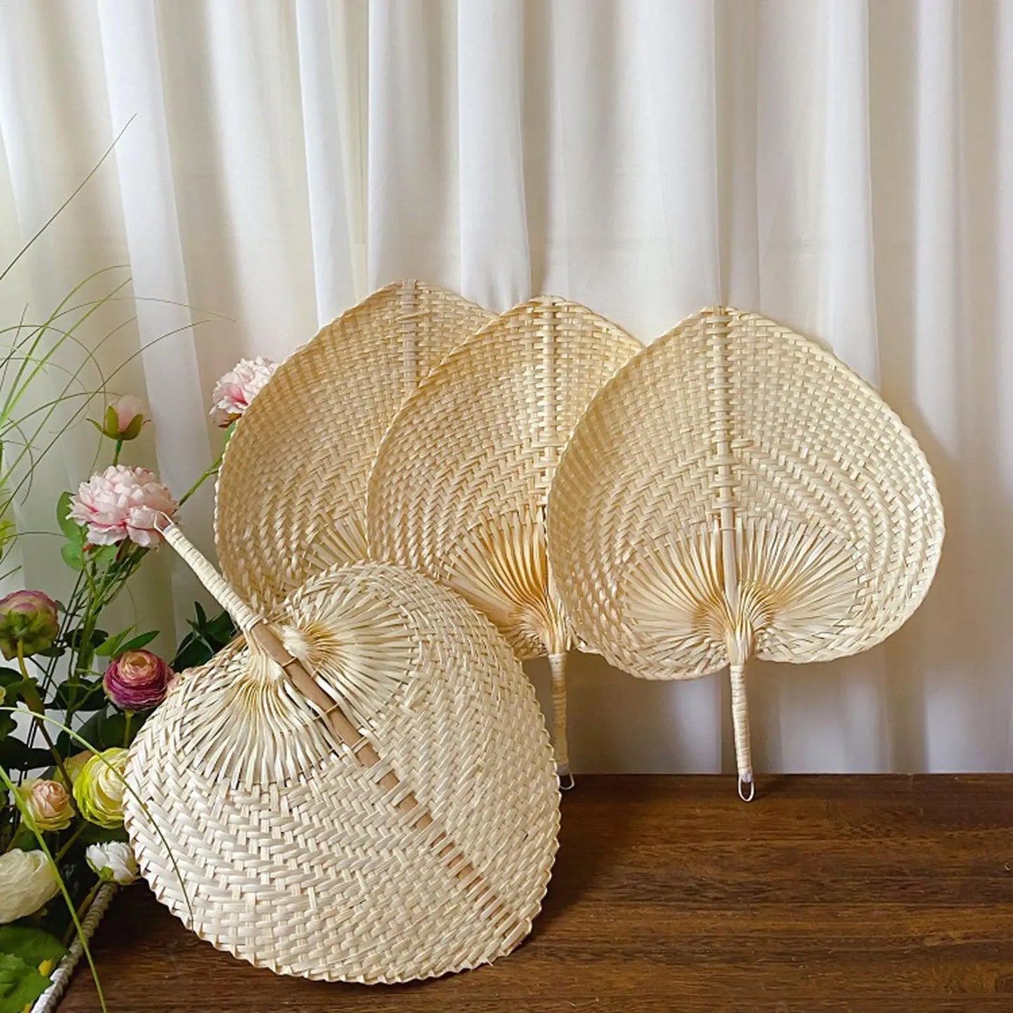 Handmade Raffia Palm Leaf Fan – Wedding Favors & Wall Decor