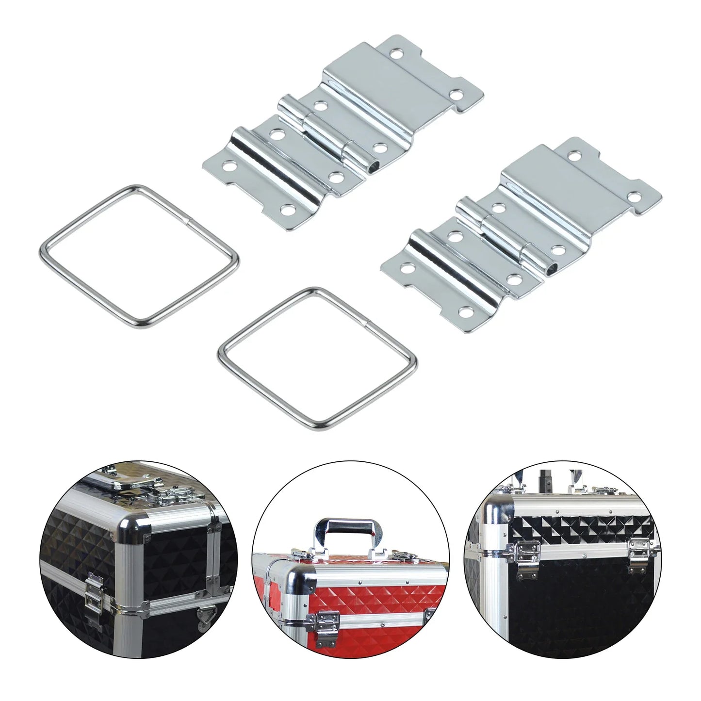 2-Pack Iron Chrome Support Hinges – Toolbox, Cabinet & Luggage