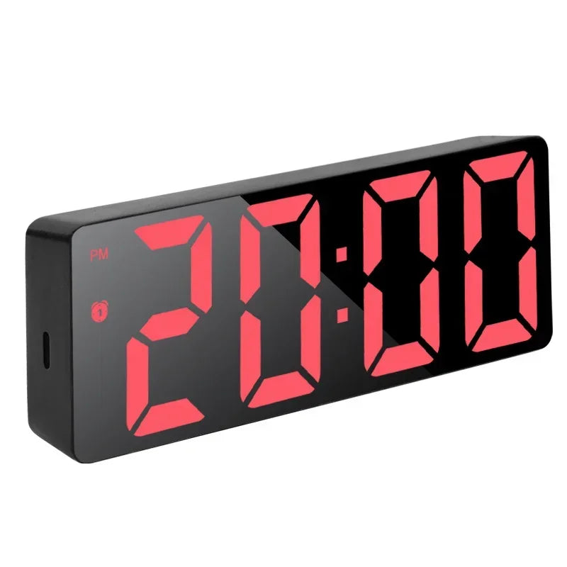 LED Digital Wall Clock | Mirror Display, Dual Alarm & Auto Dim