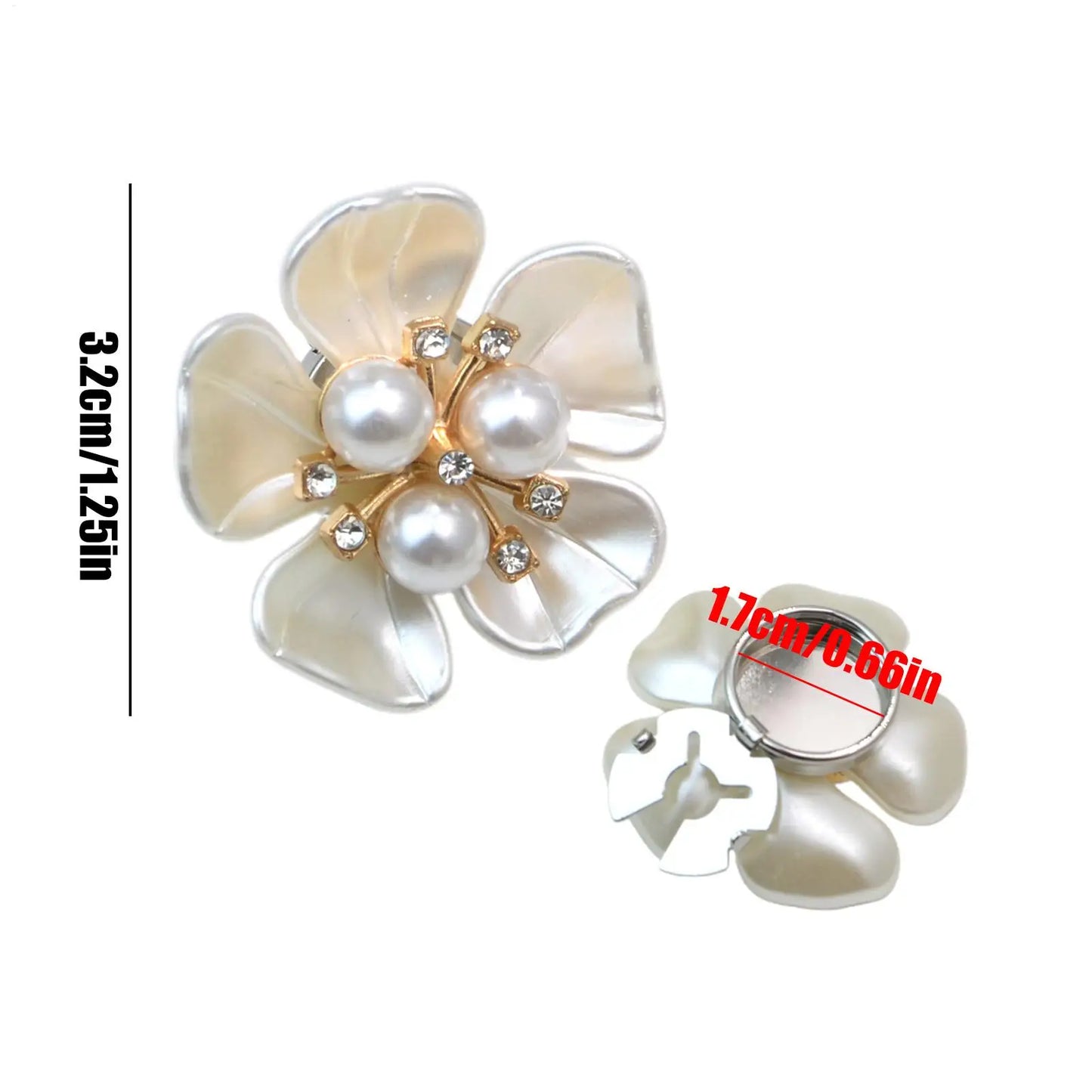 Button Covers for Women Blouses Floral Pearl Fancy Accessories Rhinestone Button Covers for Women for Dress Tuxedo Blouses Peaceful Pleasures Health and Wellness