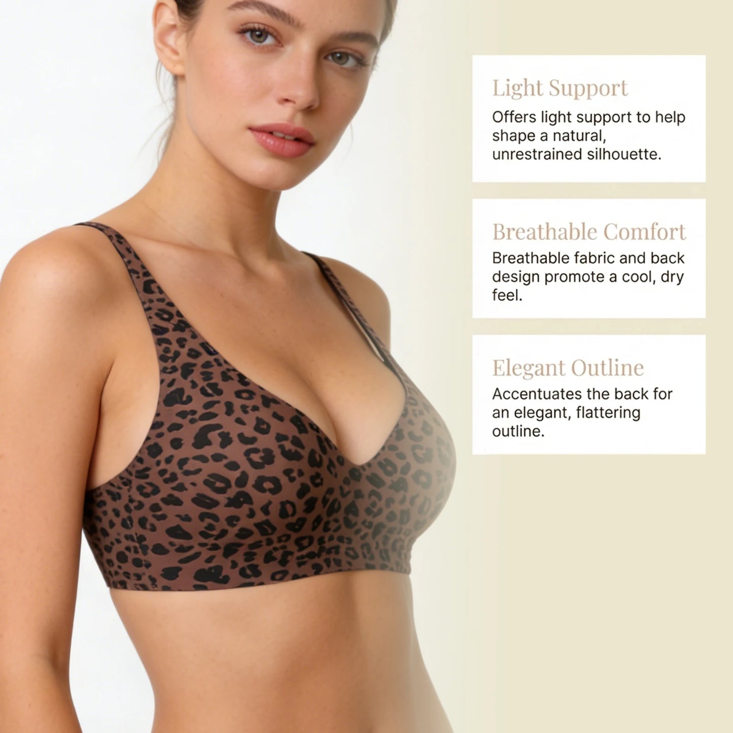 Seamless Deep V Wire-Free Push Up Bra | Breathable Lift Bra