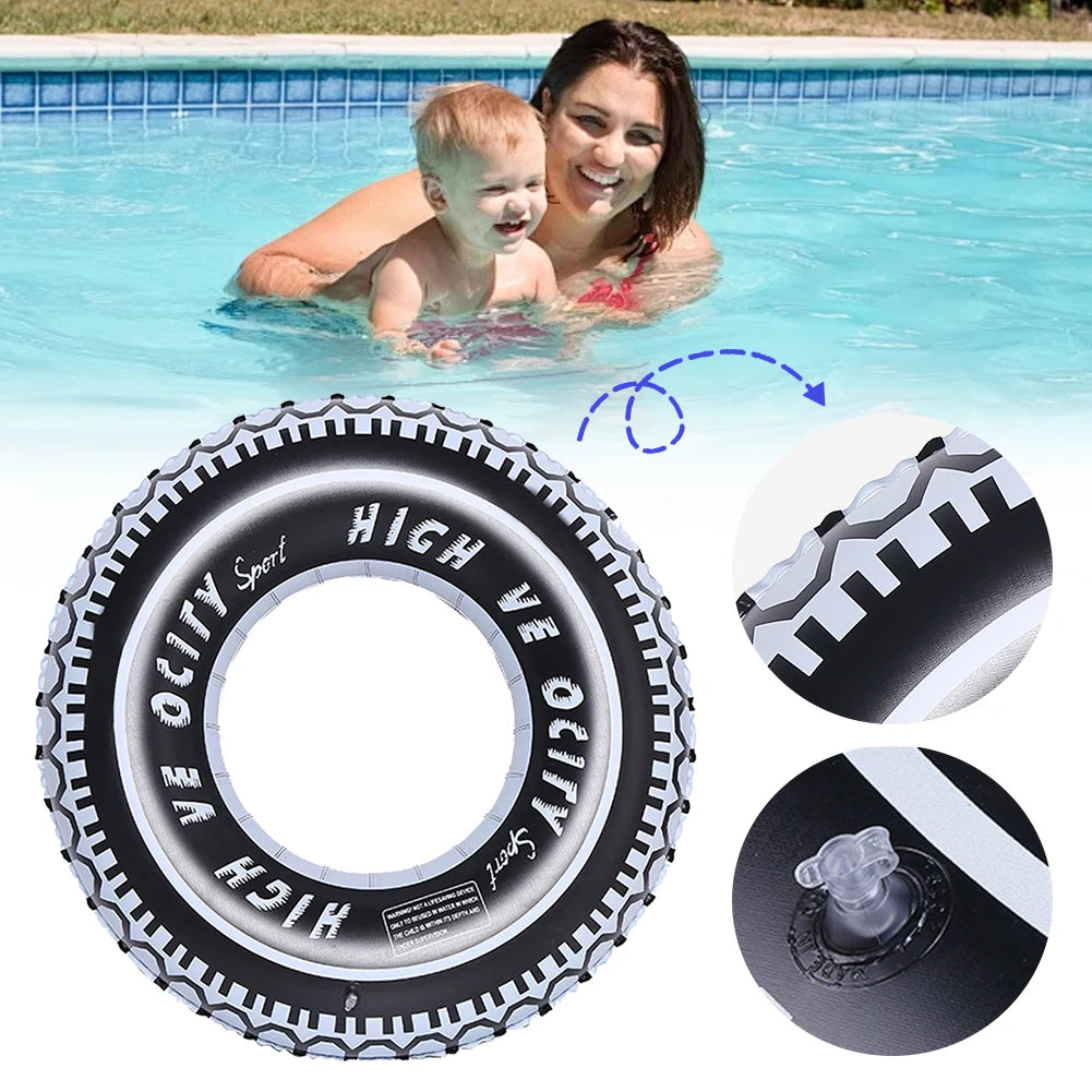 Inflatable Tire Swimming Ring – Thickened PVC Pool Float Peaceful Pleasures Health and Wellness