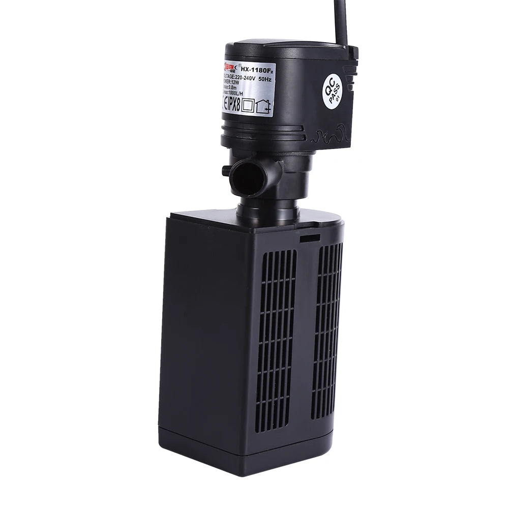 Fish Filter ABS Black 3 in 1 Aquarium Purifier Waterproof Oxygen Aquarium Oxygen Pump Water Aquarium Pump Purifier Tool Peaceful Pleasures Health and Wellness