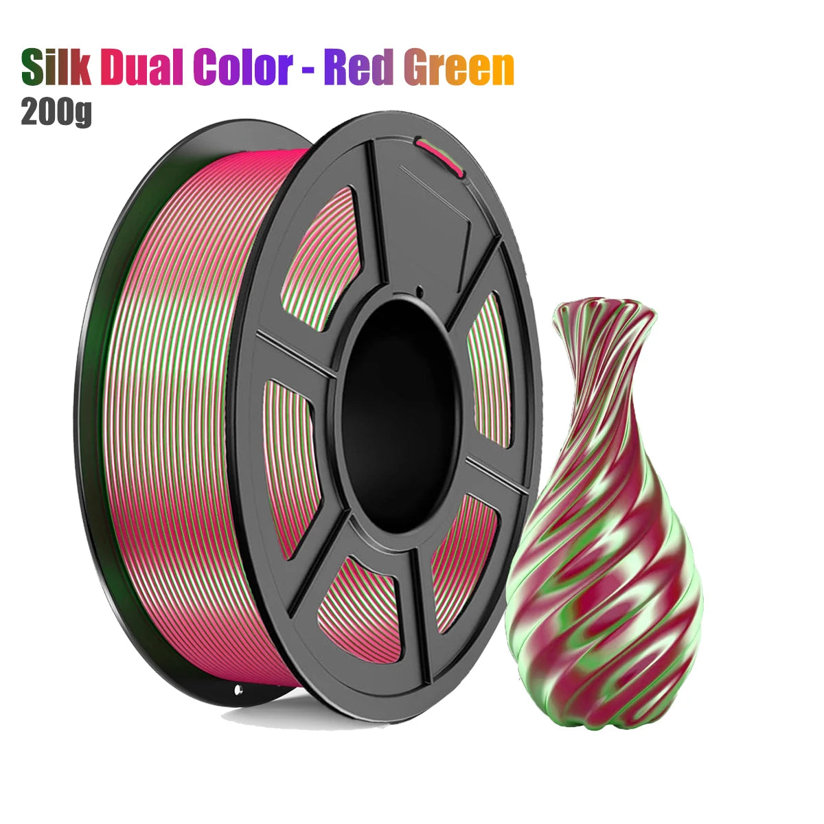 Silk PLA+ Dual Color 3D Filament 1.75mm 250G | DINGSUN 3D