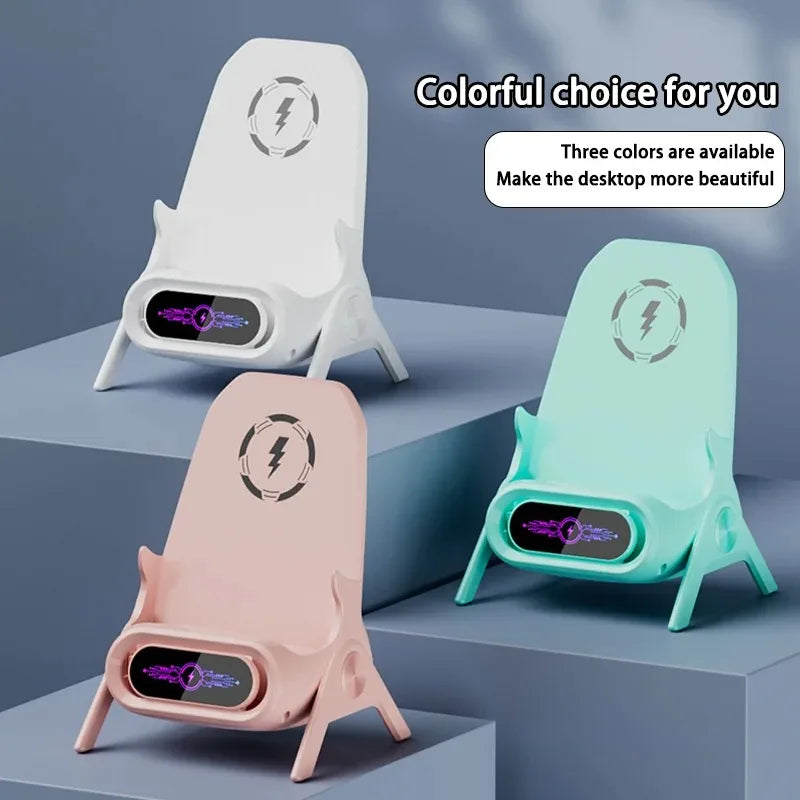 15W Qi Wireless Charger Stand with Cooling Fan – Desk & Chair