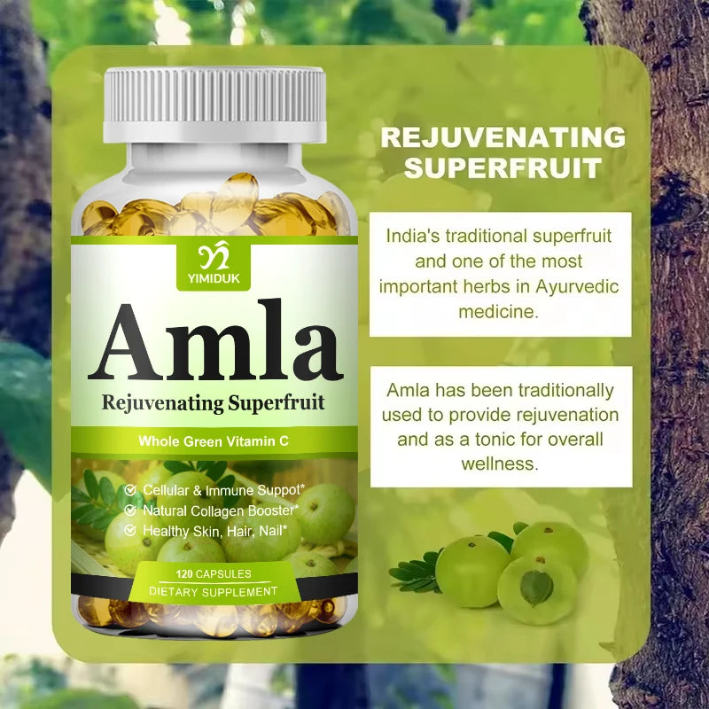 Organic Amla Capsules, Support Collagen, Fights Free Radicals & Daily Wellness, Antioxidant Power for Immunity & Skin Health Peaceful Pleasures Health and Wellness