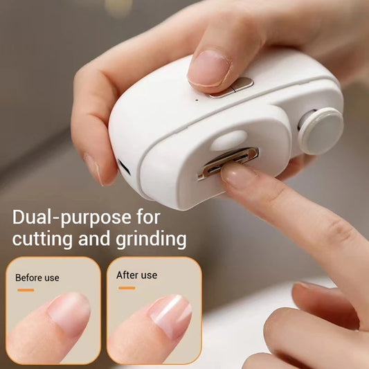 2 In 1 Electric Nail Clippers Anti‑Splash Manicure Trimmer For Baby Finger Toe Pedicure Thick Nails Cutter Tools Peaceful Pleasures Health and Wellness