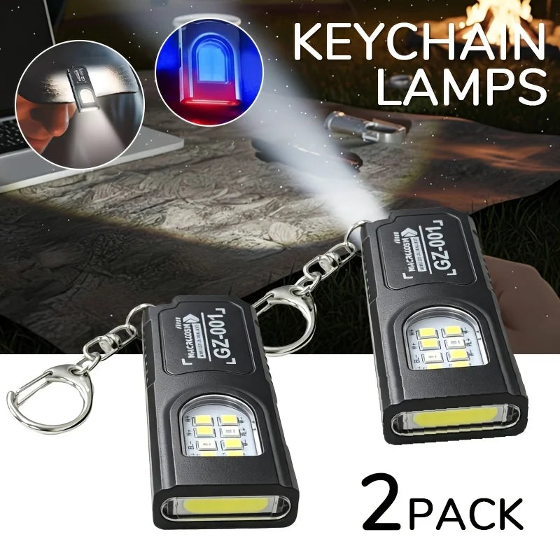 Mini COB LED Keychain Flashlight USB-C Rechargeable IPX6