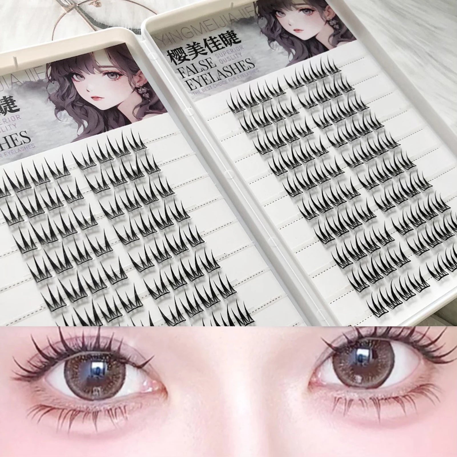 Large Capacity False Eyelashes V-shaped Cross Design Fluffy Natural Curly Lashes Extension For Daily Wear Perfect Eye Makeup Peaceful Pleasures Health and Wellness
