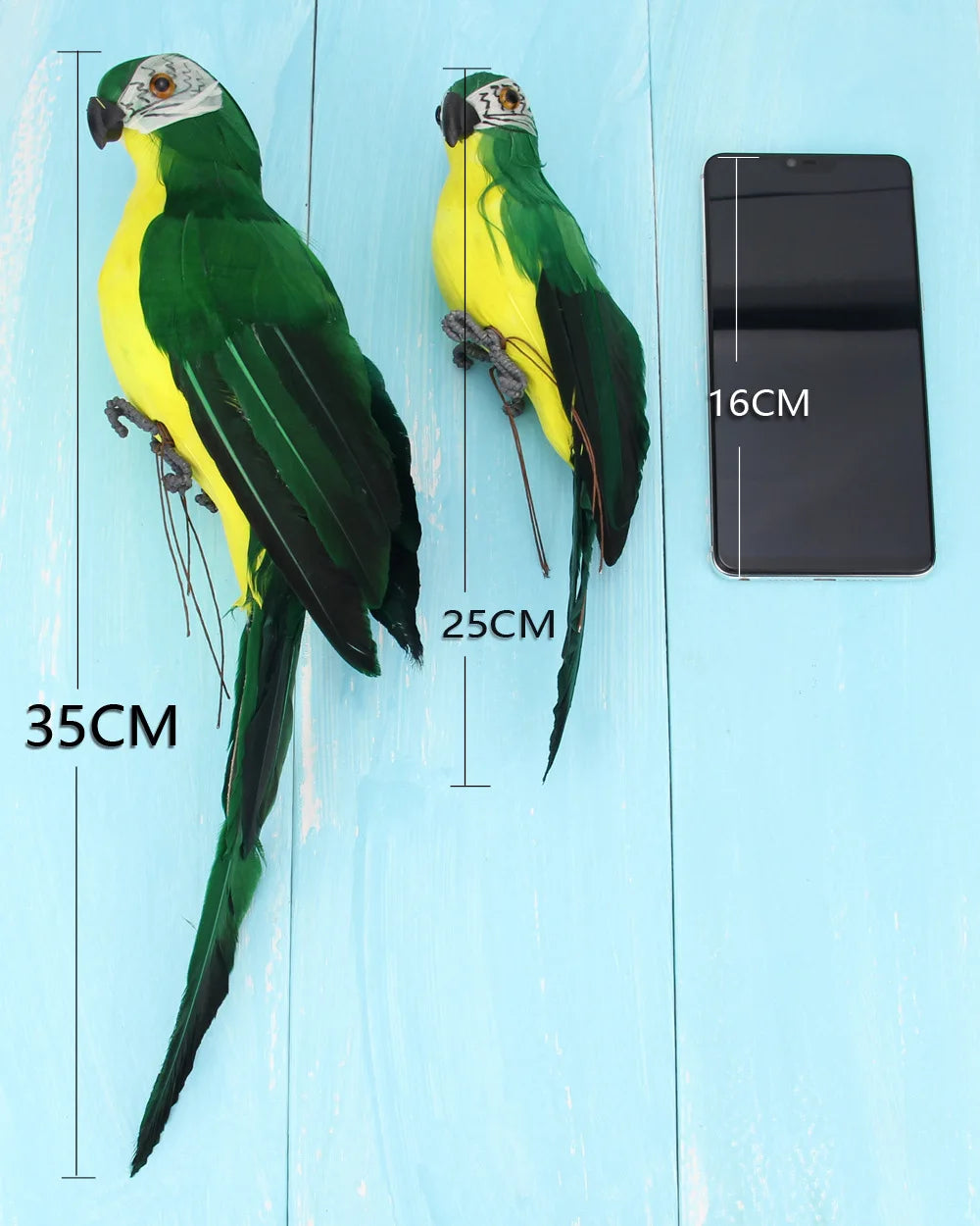 Simulation Parrot Foam Imitation Garden Ornament 25/35cm Artificial Fake Feathered Bird Shoulder Pirate Decoration Home Decor Peaceful Pleasures Health and Wellness Green 35CM
