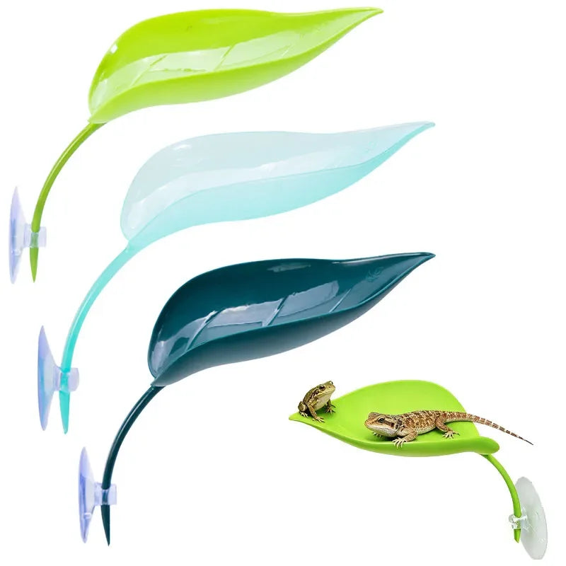 Reptile Basking Leaf Platform | Suction Cup Terrarium Decor