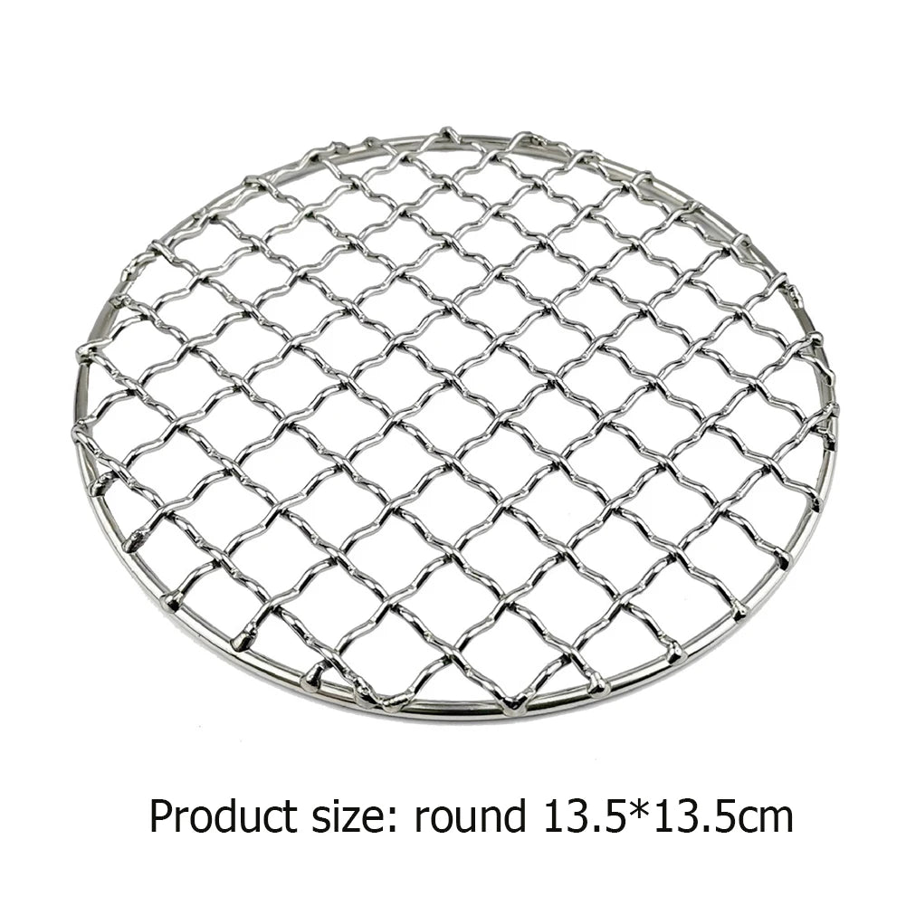 Camping Grill Grate Stainless Steel Mesh Grill Bushcraft Grill Camping Rack for Fire Cooking BBQ Backpacking Campfire Rated Peaceful Pleasures Health and Wellness