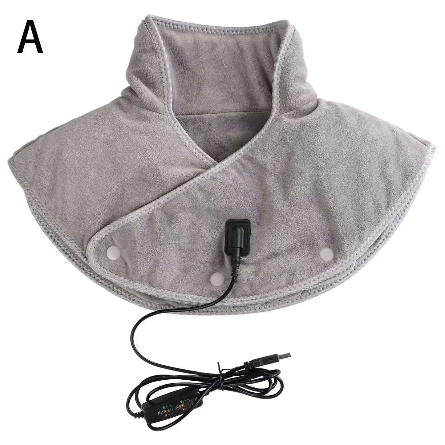 Electric Heating Shoulder Neck Pad Cervical Wrap with Three Gear Thermal Compress Massager Vibration Warm Back Relaxation Tool Peaceful Pleasures Health and Wellness A Just Heat