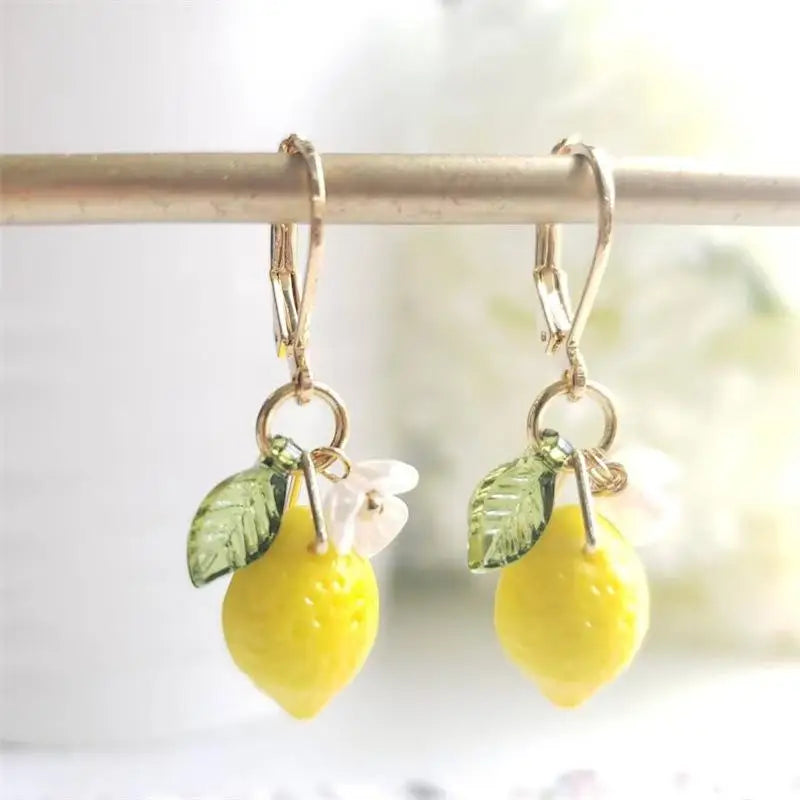 Bohemian Lemon Tassel Drop Earrings | Summer Beach Jewelry