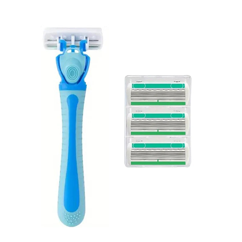 6-Layer Manual Safety Razor – Replaceable Head for Men & Women