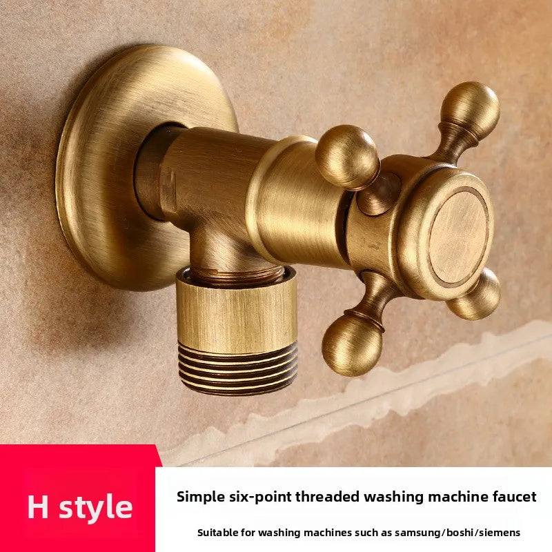 Vintage Solid Brass Single Handle Wall Mount Faucet