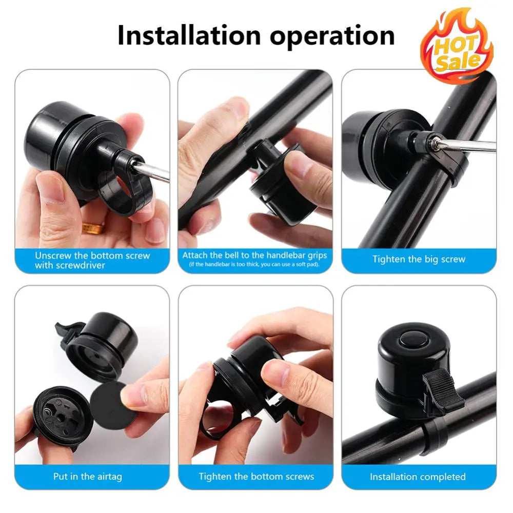 Bike Bell AirTag Mount – Hidden GPS Tracker Holder for Bicycles
