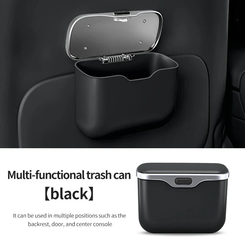 Car Trash Can with Lid – Hanging Auto Interior Waste Bin