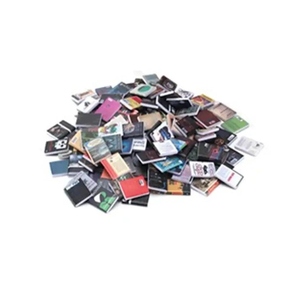 Miniature Wooden Bookshelf with 60 Mini Books – Desk Décor Toy