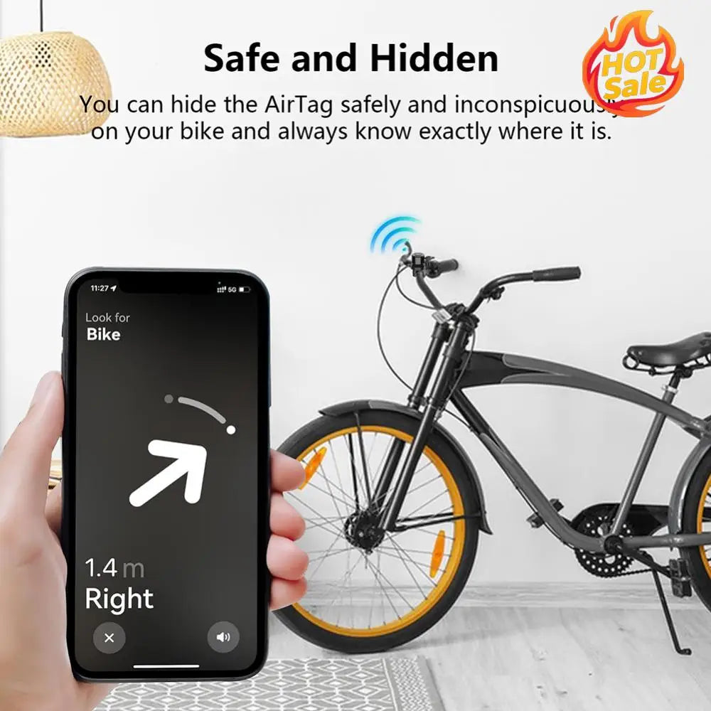 Bike Bell AirTag Mount – Hidden GPS Tracker Holder for Bicycles
