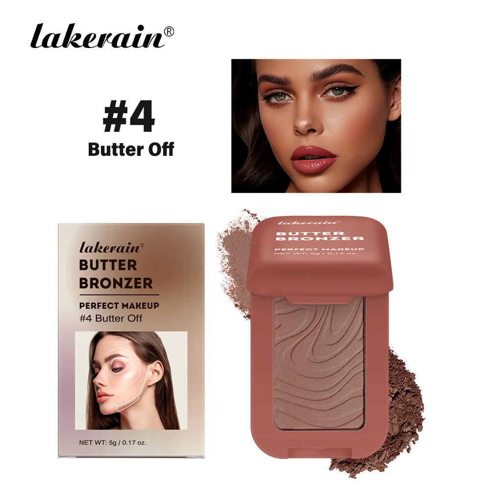 Lakerain Butter Bronzer Cream Women Waterproof Genteel Girl Nude Makeup Silky Shimmer Monochrome Blush Korean Face Cosmetics Peaceful Pleasures Health and Wellness 04 Butter Off
