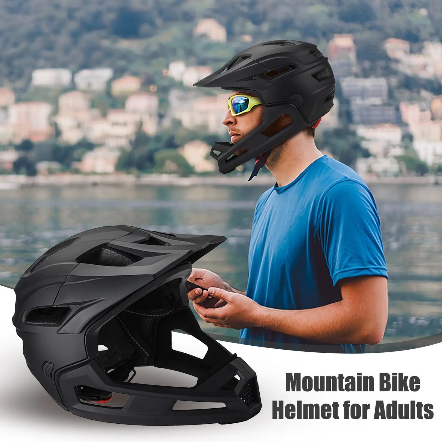 Full Face Detachable Mountain Bike Helmet | Adult Cycling