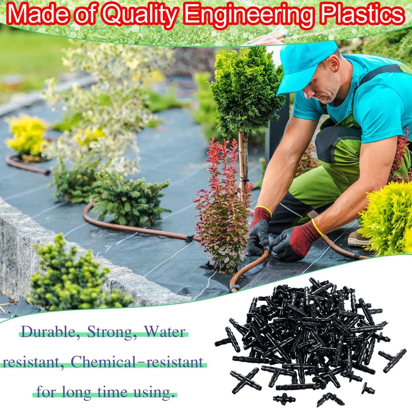 50pcs Barbed Connectors Irrigation Fittings Drip Irrigation Barbed Connectors 4/7mm Tubing Fittings for Flower Pot Garden Lawn Peaceful Pleasures Health and Wellness
