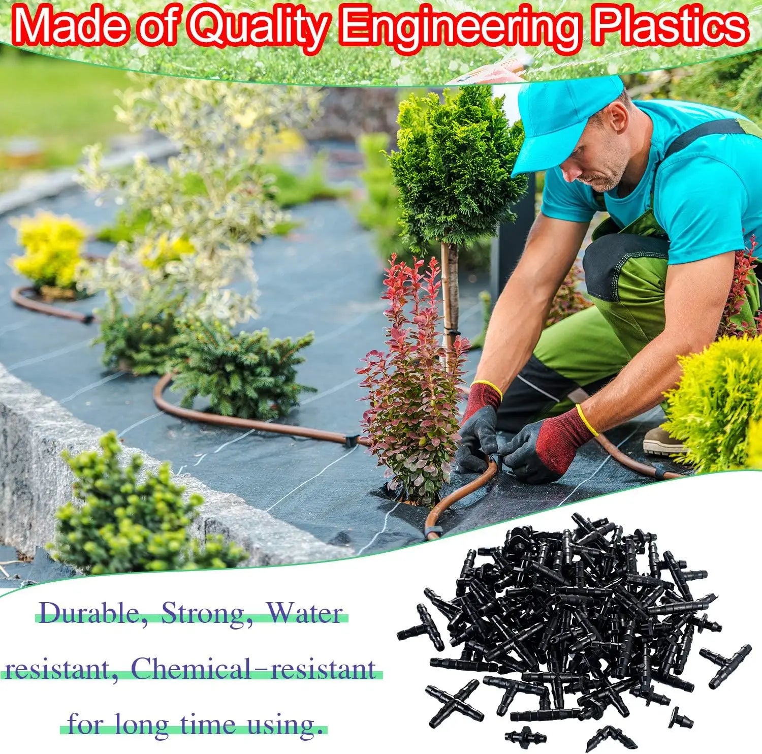 50pcs Barbed Connectors Irrigation Fittings Drip Irrigation Barbed Connectors 4/7mm Tubing Fittings for Flower Pot Garden Lawn Peaceful Pleasures Health and Wellness